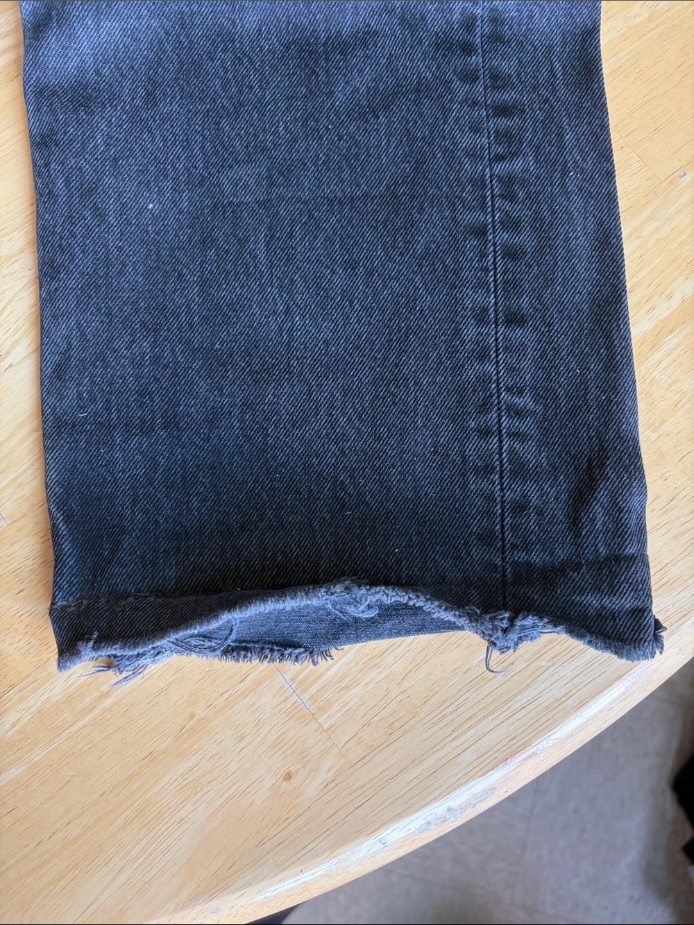 Levi's Black Distressed Jeans w/ Creation of Adam Knee Patch Art | 34x28 - Picture 4 of 11